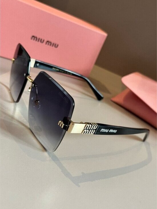 Miu Miu 2026 Premium Frameless Sunglasses for Women, UV Protection